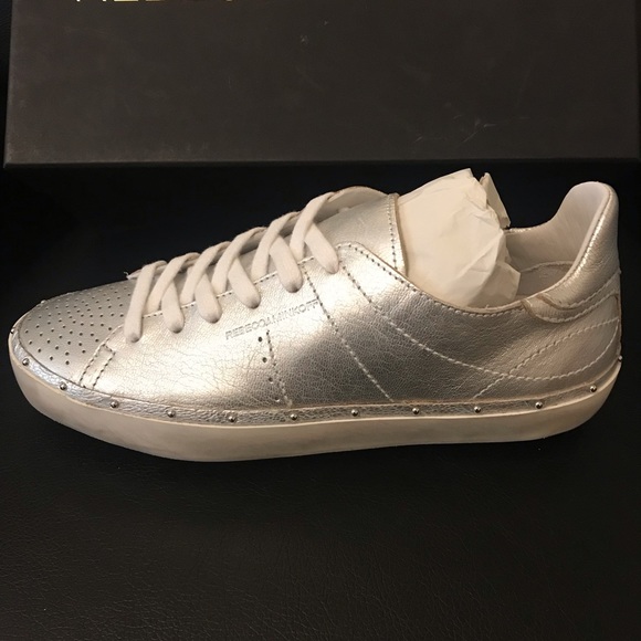 Rebecca Minkoff Silver Women's Michell Metallic with Studded Trim Sneakers. - Picture 6 of 6
